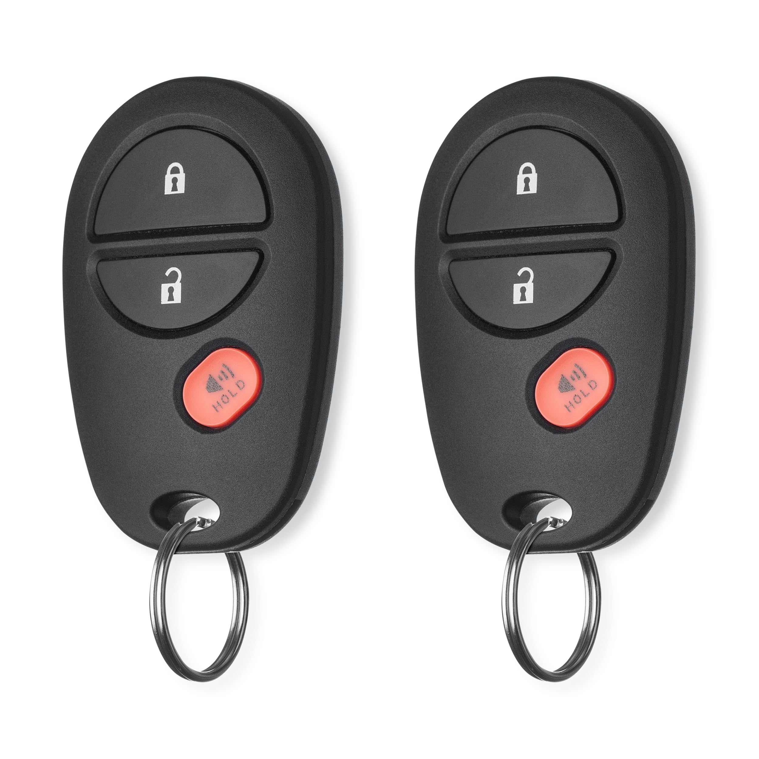 FOBTEK Key Fob Keyless Entry Remote for Toyota Tacoma Tundra Sienna Sequoia Replacement for GQ43VT20T, 89742-AE010 (3-Button)